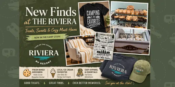 Visual representation of what is in store at any given time at the Riviera RV Resort in Sunrise Beach, MO