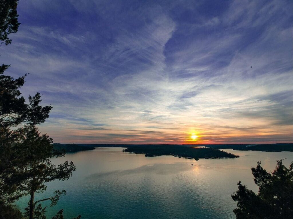 Sunset over the lake of the ozarks, undisclosed location