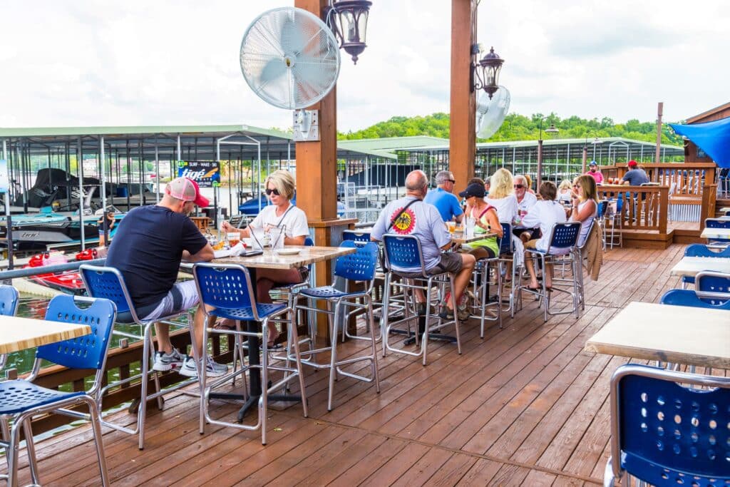 lakeside dining with the family