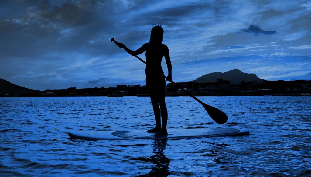 paddle boarding on the lake is relaxing