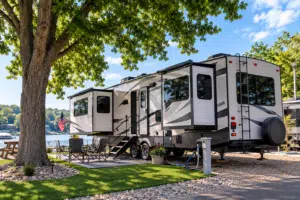 make sure to have your rv leveled before sliding out the sides