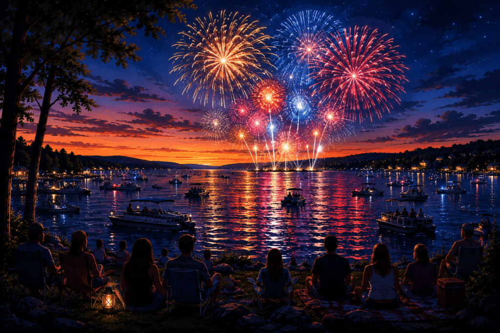 Gather to watch the fireworks on the Lake of the Ozarks